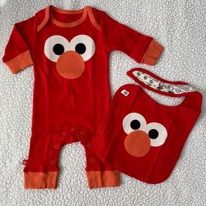 Elmo pajama & bib - 100% organic cotton